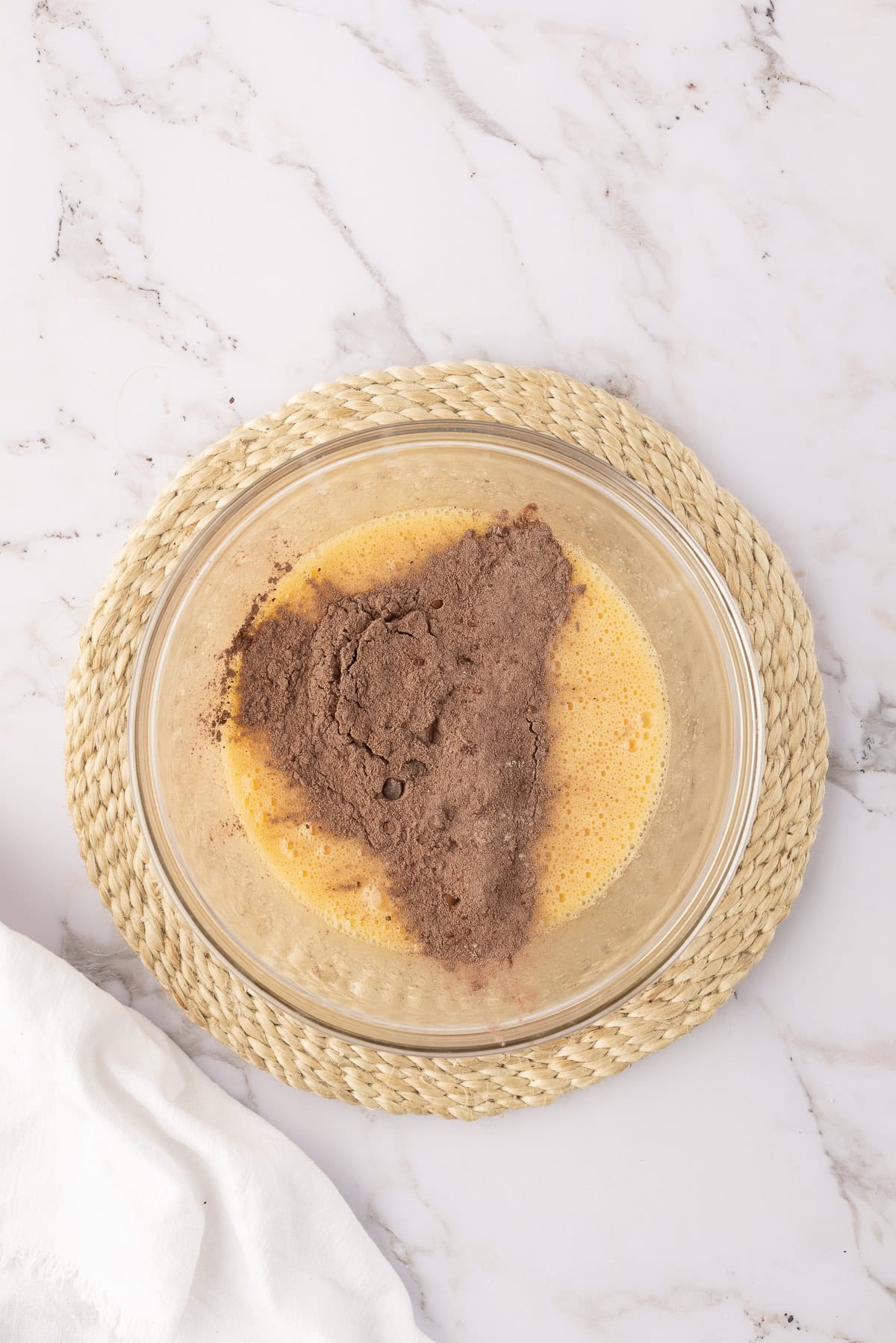 dry ingredients mixed with wet