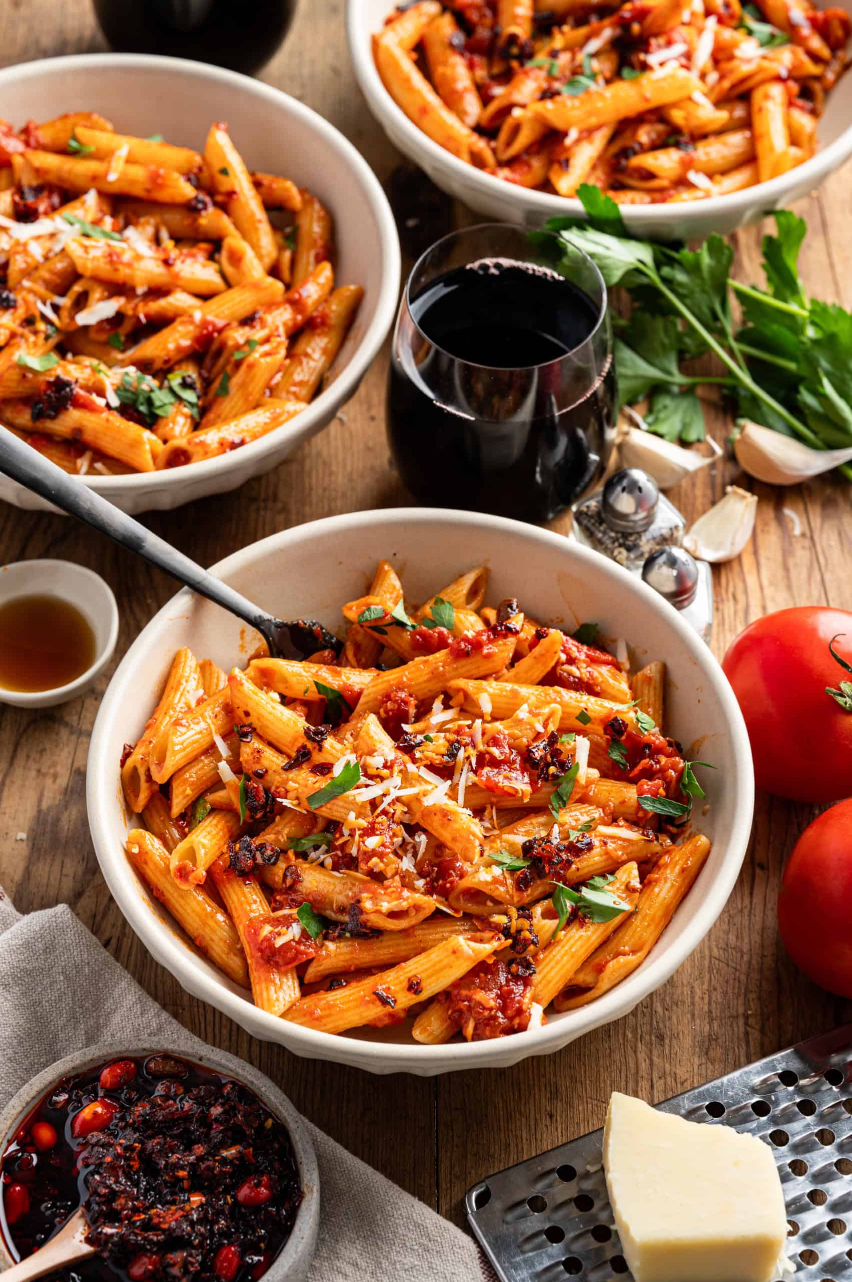 pasta in two bowls