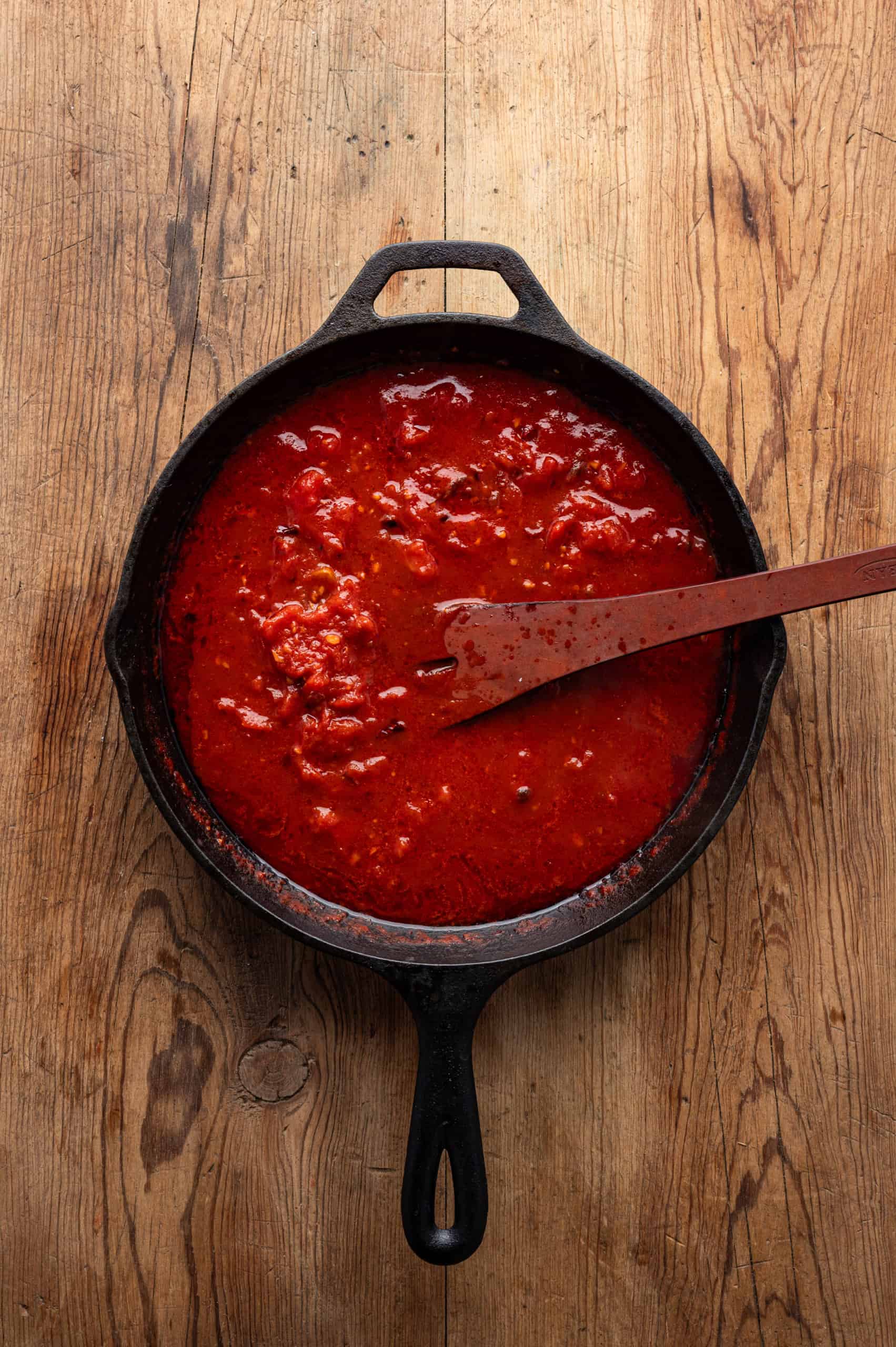 sauce in a skillet