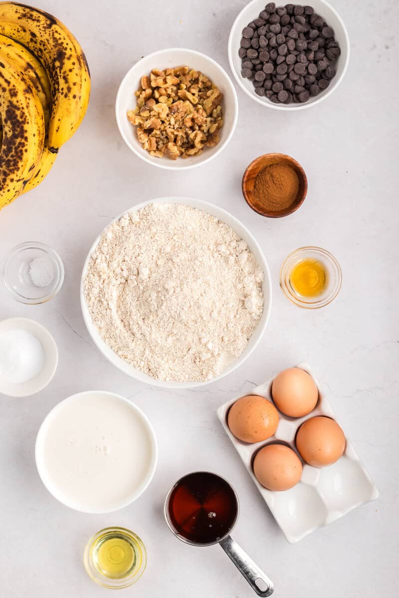 ingredients for banana oatmeal muffins