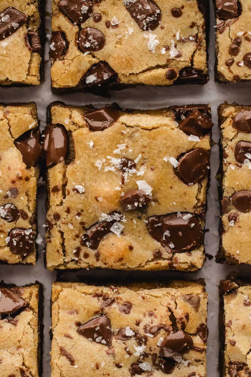 brown butter blondies with chocolate chips