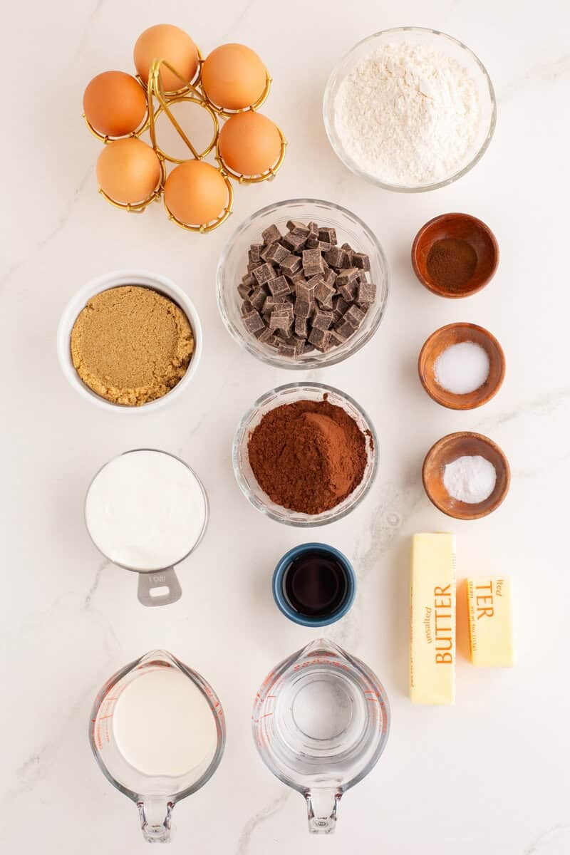 ingredients for chocolate bundt cake