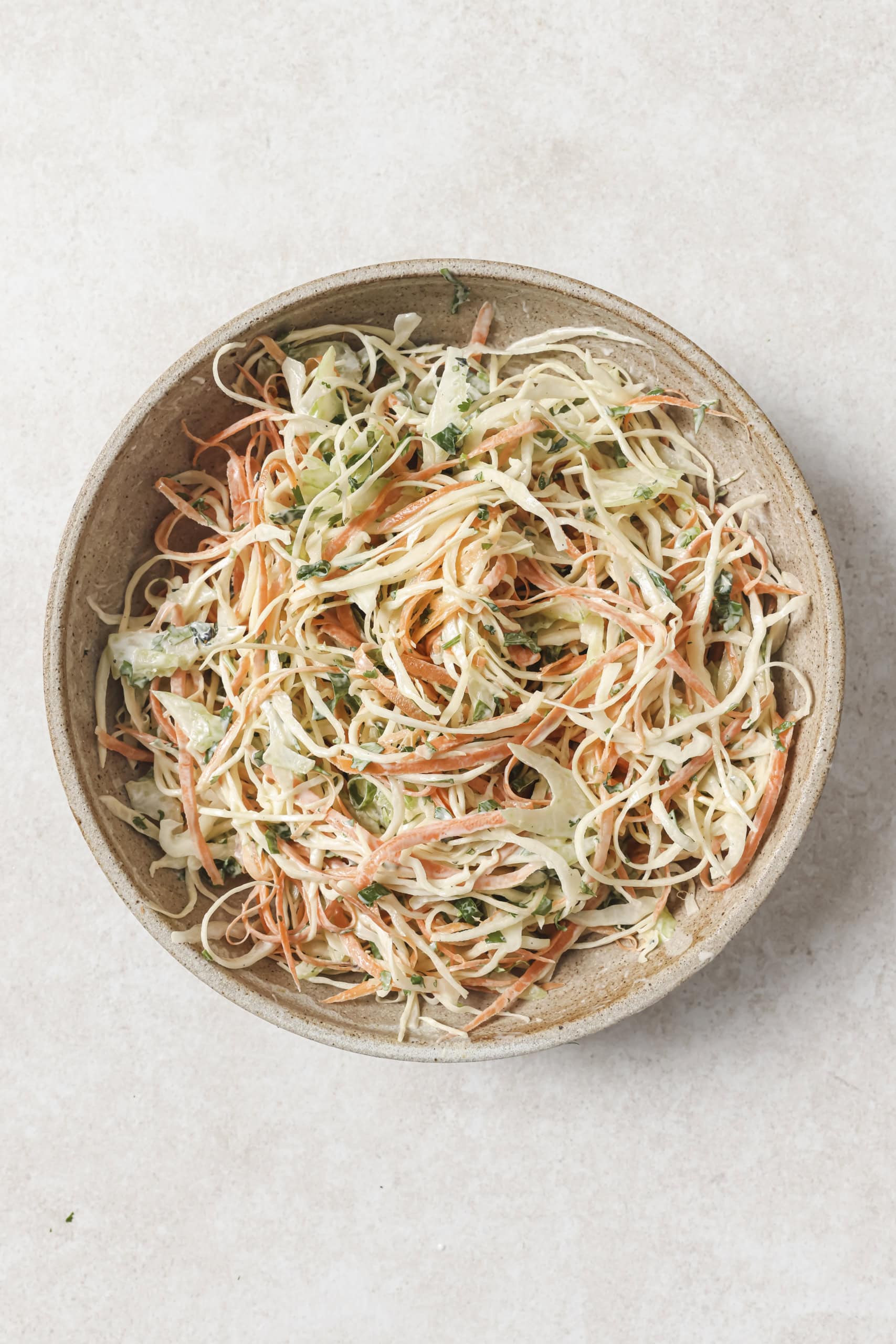 slaw for chicken burgers in a bowl