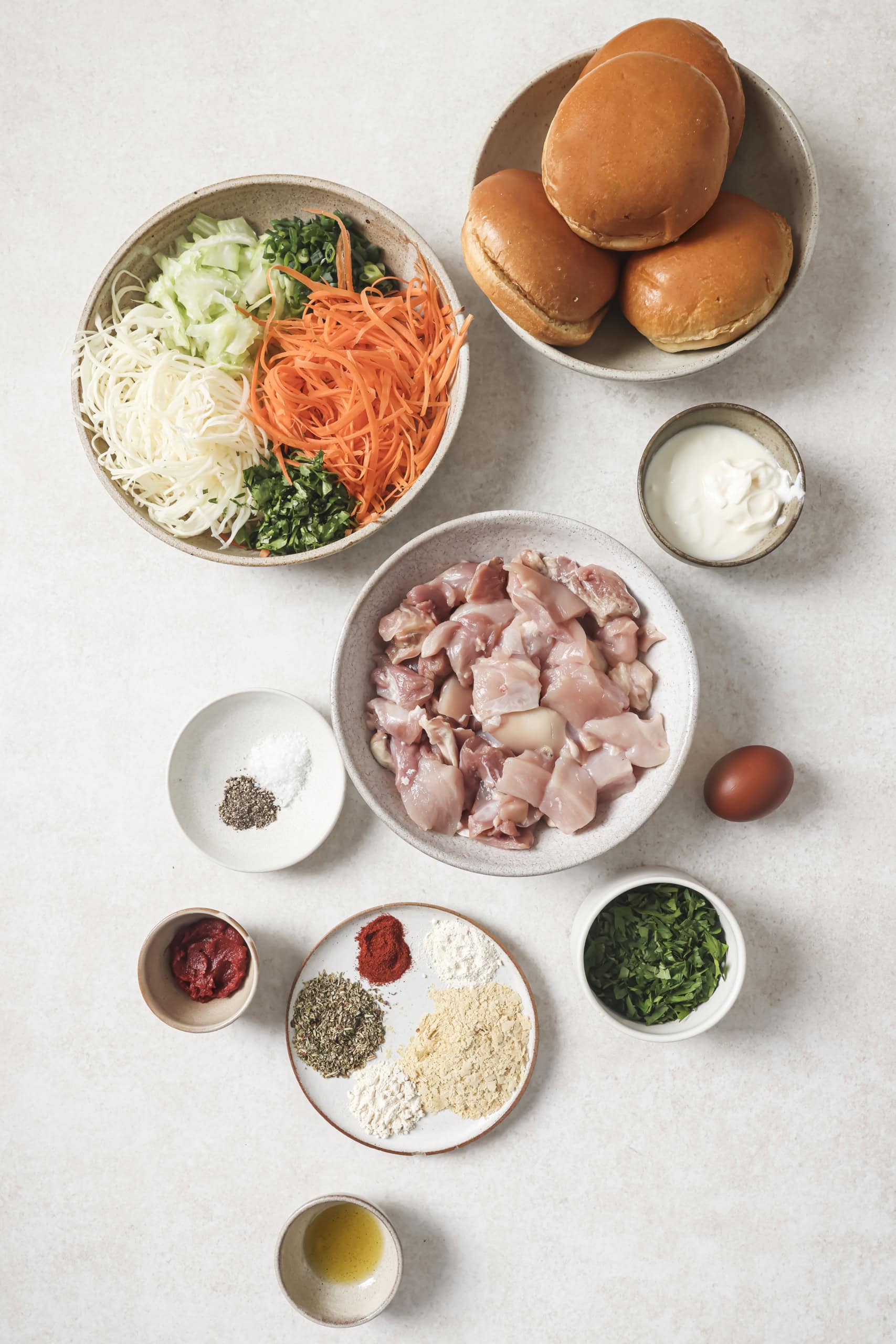 ingredients for air fryer chicken burgers