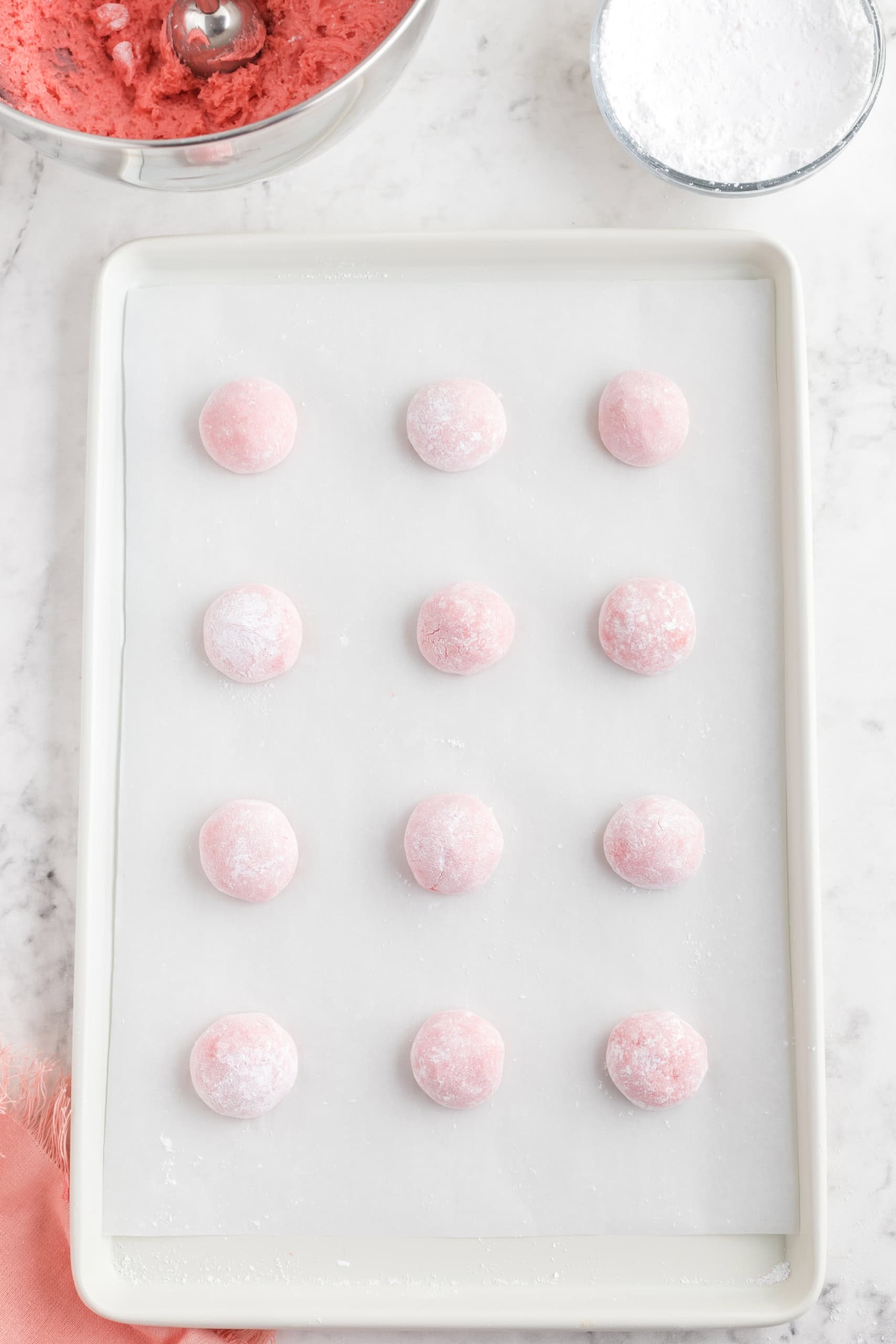 dough on a cookie sheet
