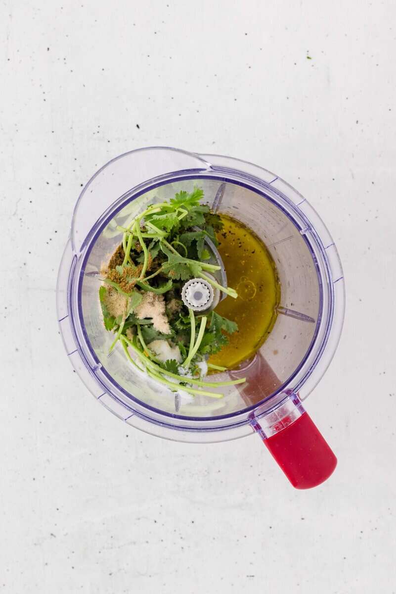 cilantro lime marinade in a food processor