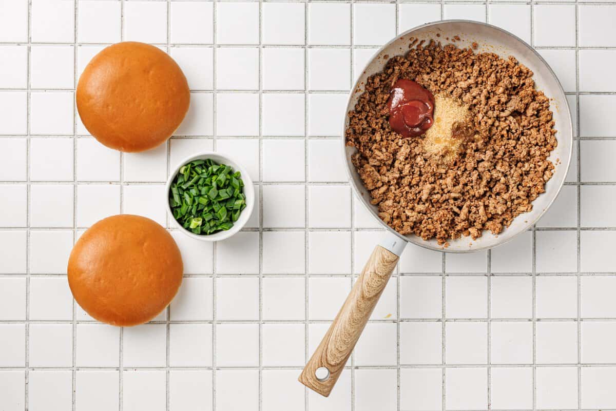 spices mixing into ground beef