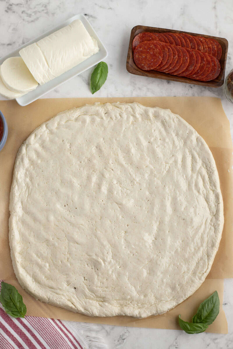 rolled out gluten fre bread dough