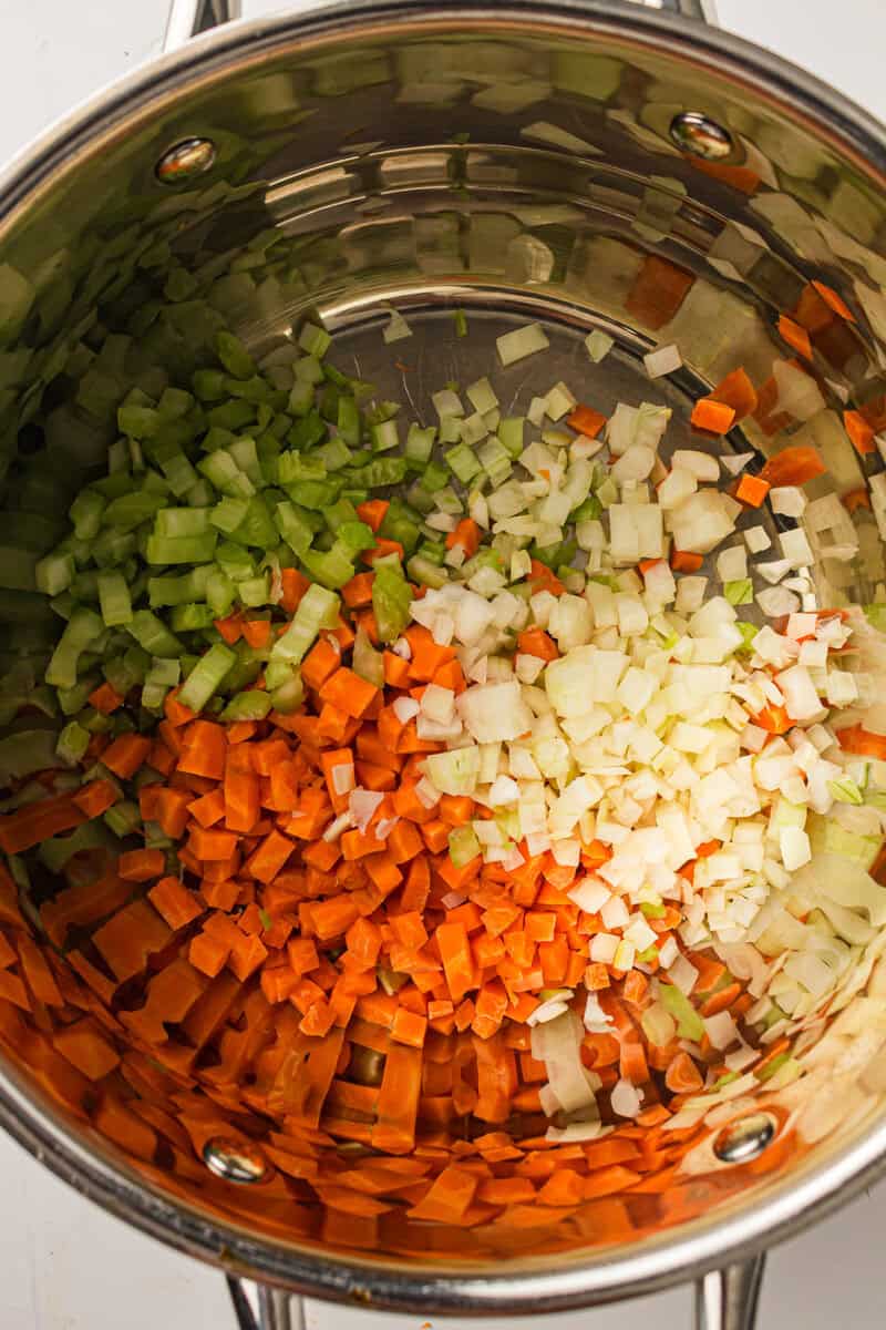 vegetables in dutch oven with butter