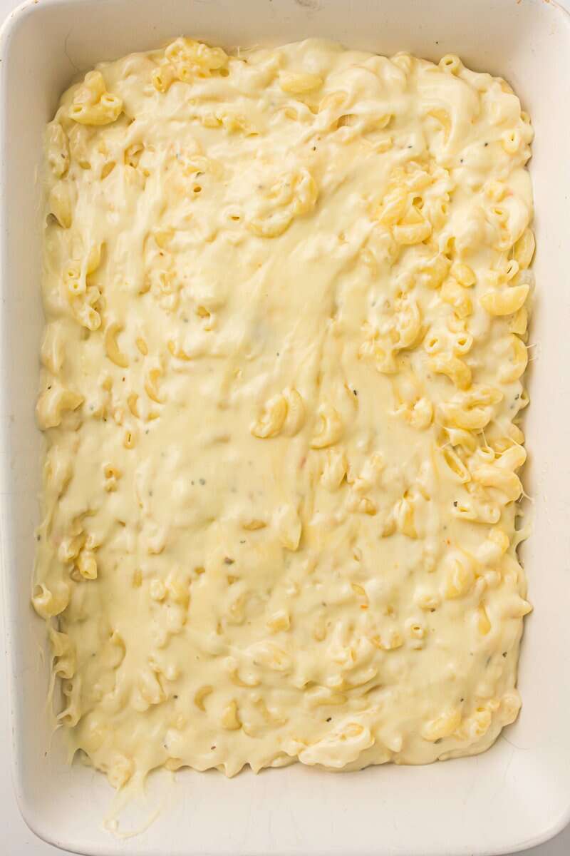macaroni and cheese in casserole dish