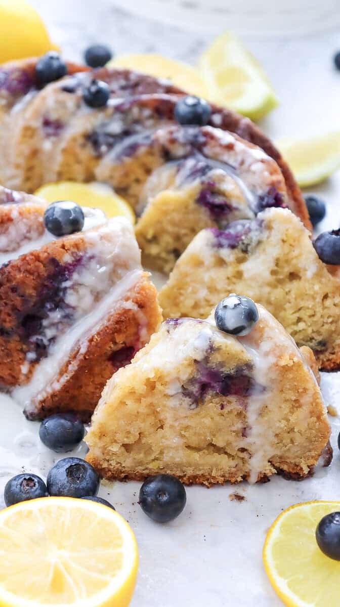 lemon blueberry bundt cake with icing 