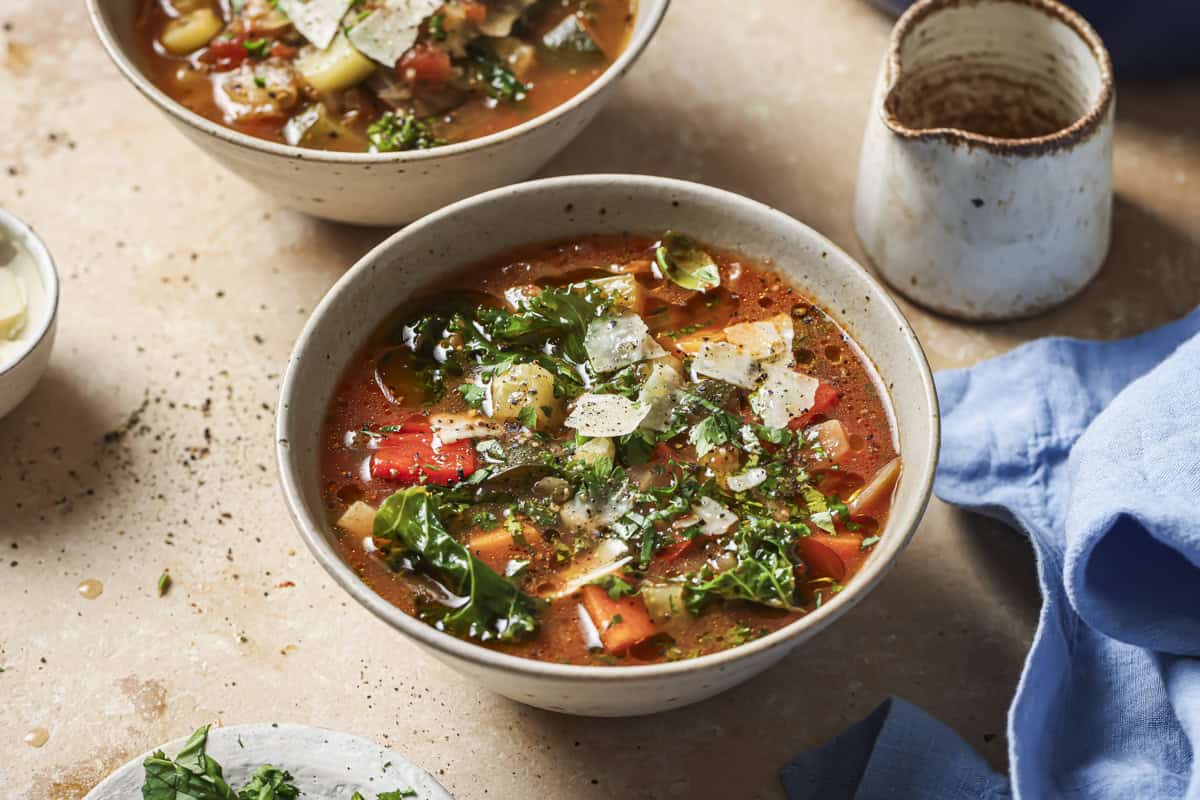 vegetable soup in a bowl