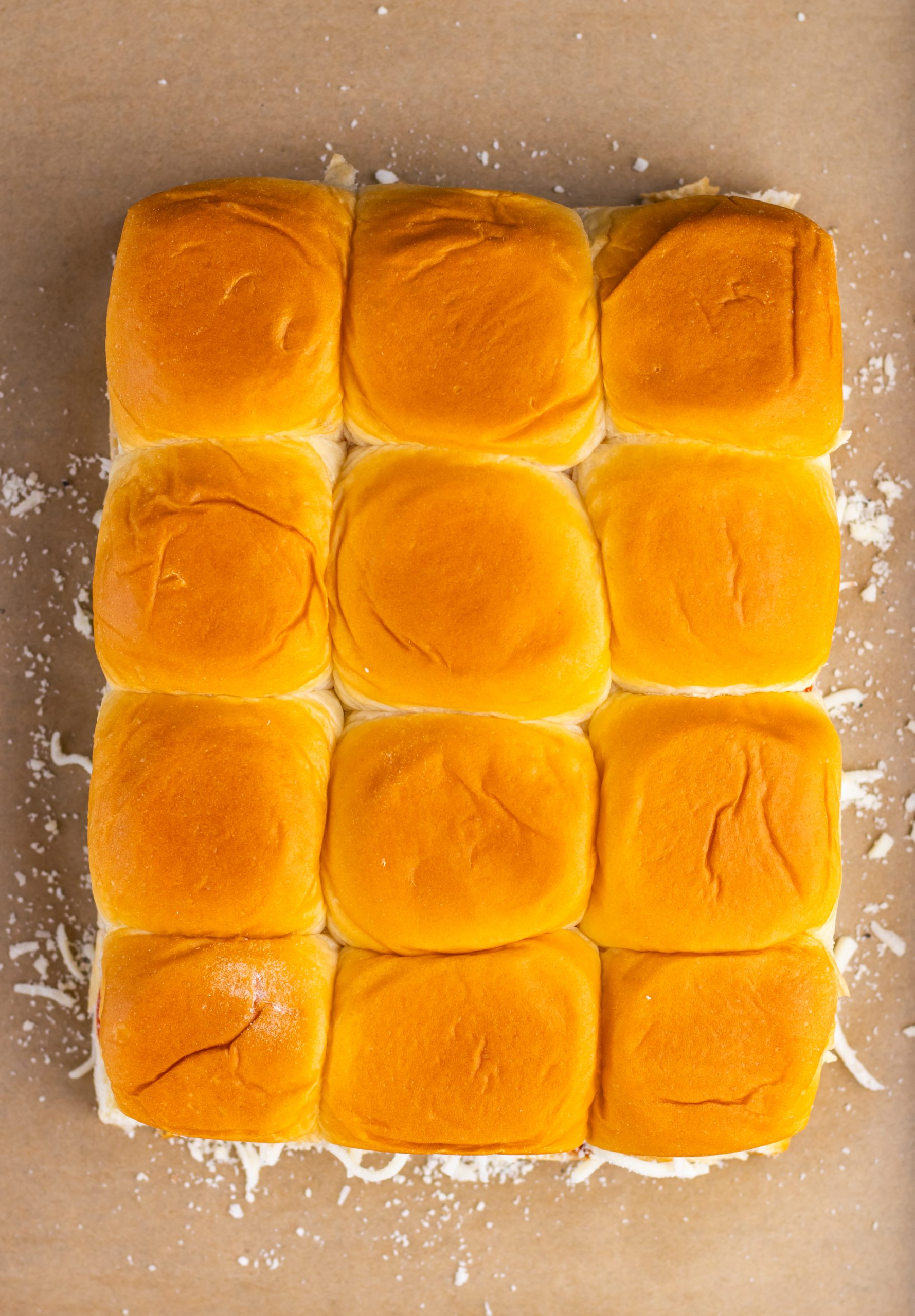 pizza sliders ready to go into oven
