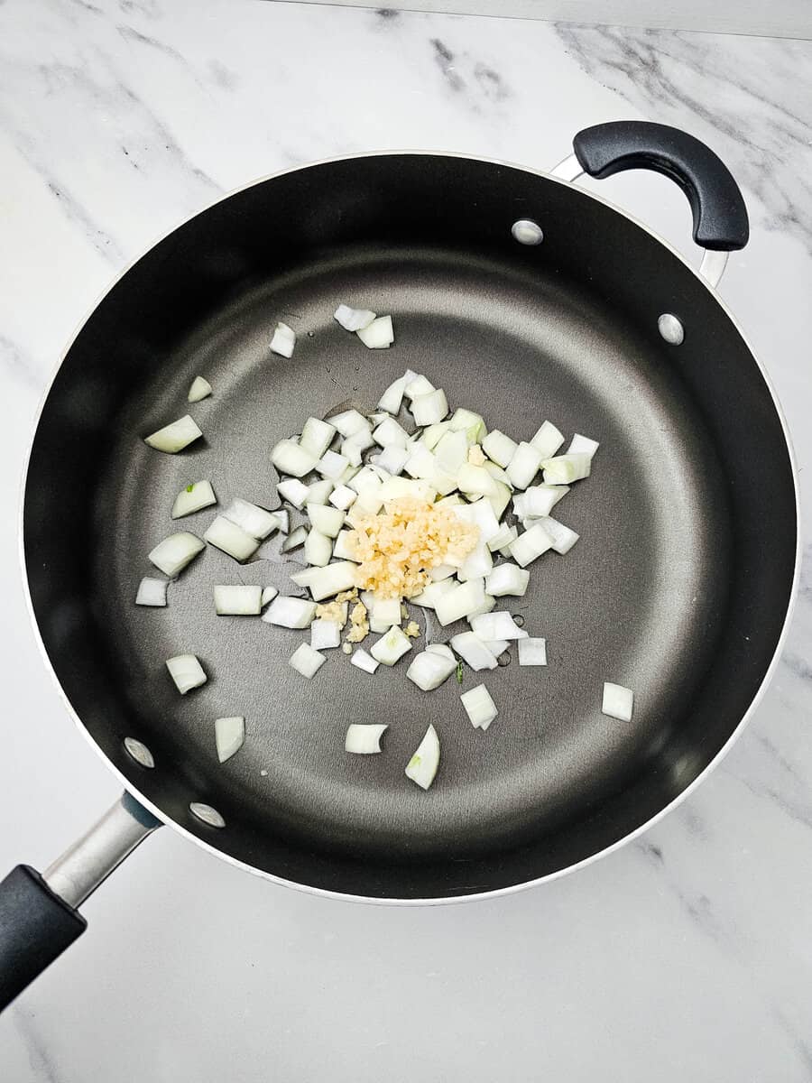 onions in skillet with butter