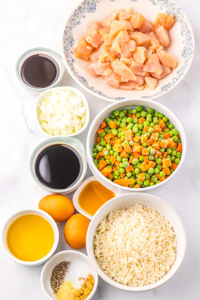 ingredients for slow cooker chicken fried rice 
