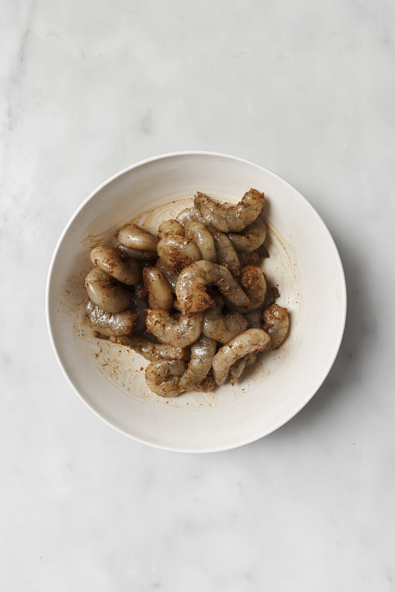 shrimp with seasoning in a bowl