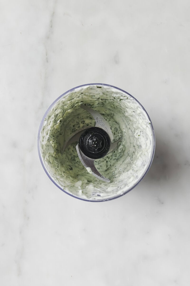 avocado sauce in a food processor