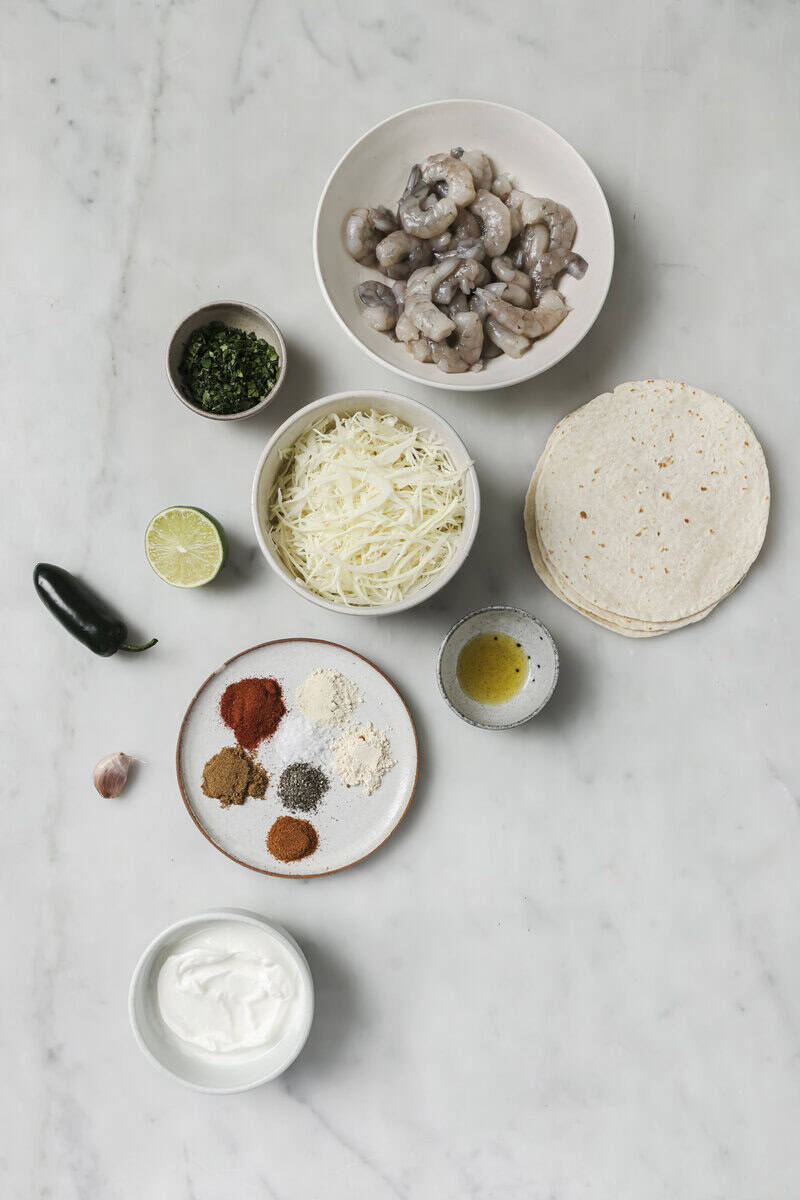 shrimp and ingredients for easy shrimp tacos