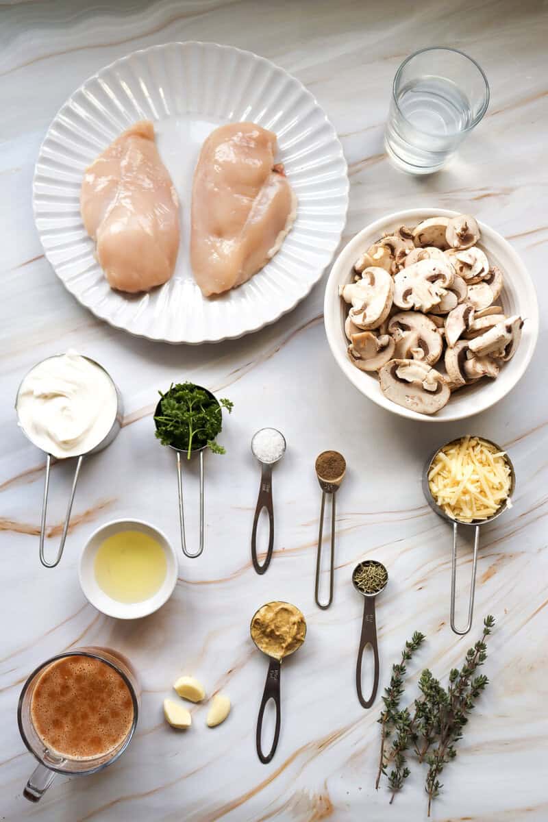 ingredients for Mushroom White Wine Marry Me Chicken 