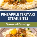 These slow cooker pineapple teriyaki steak bites are tender, juicy and coated in a sweet-savory glossy sauce that’s packed with flavor.