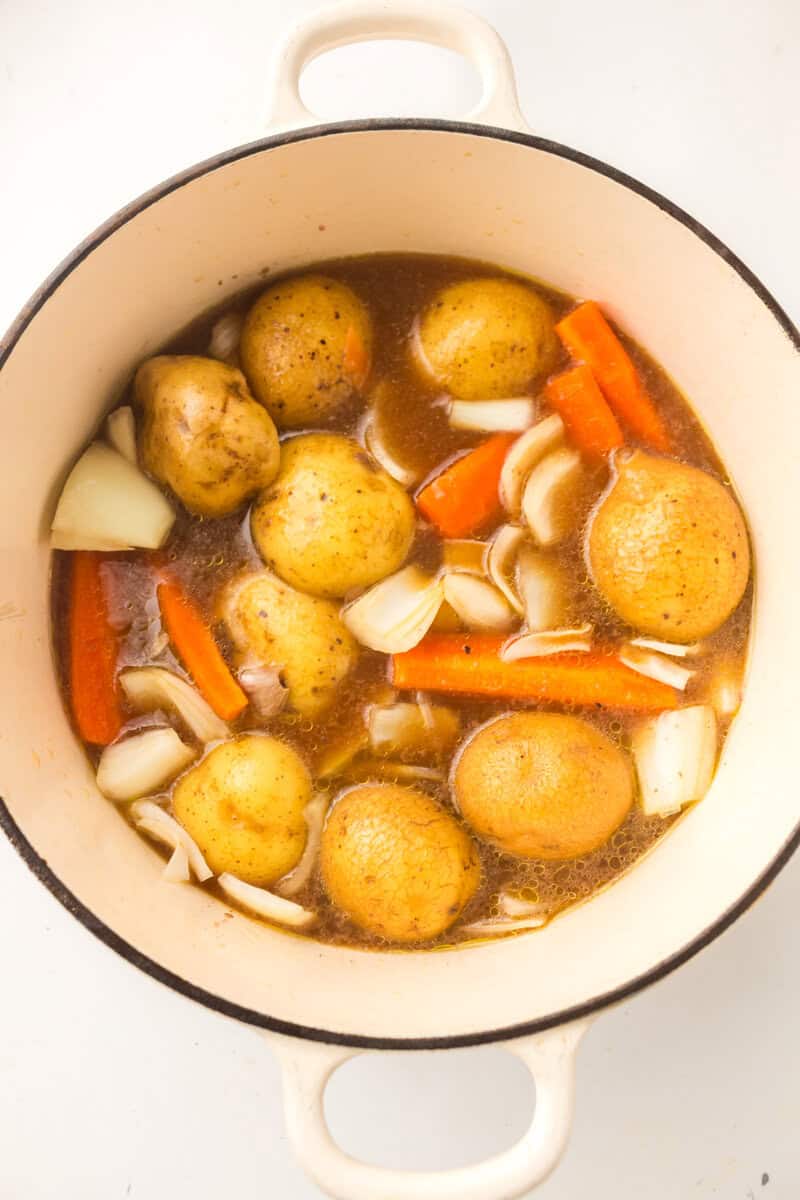 cooked pot roast in a dutch oven