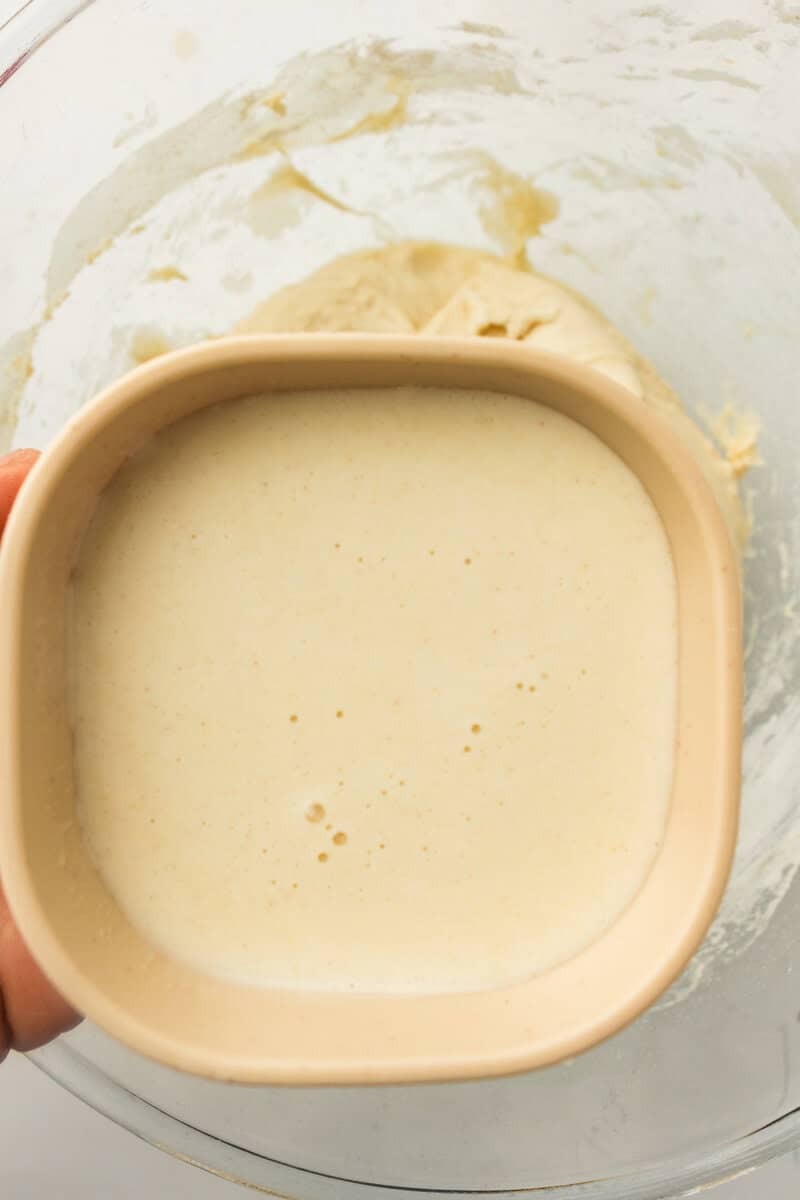 active sourdough added to bowl