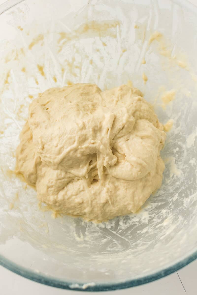sourdough covered and rising
