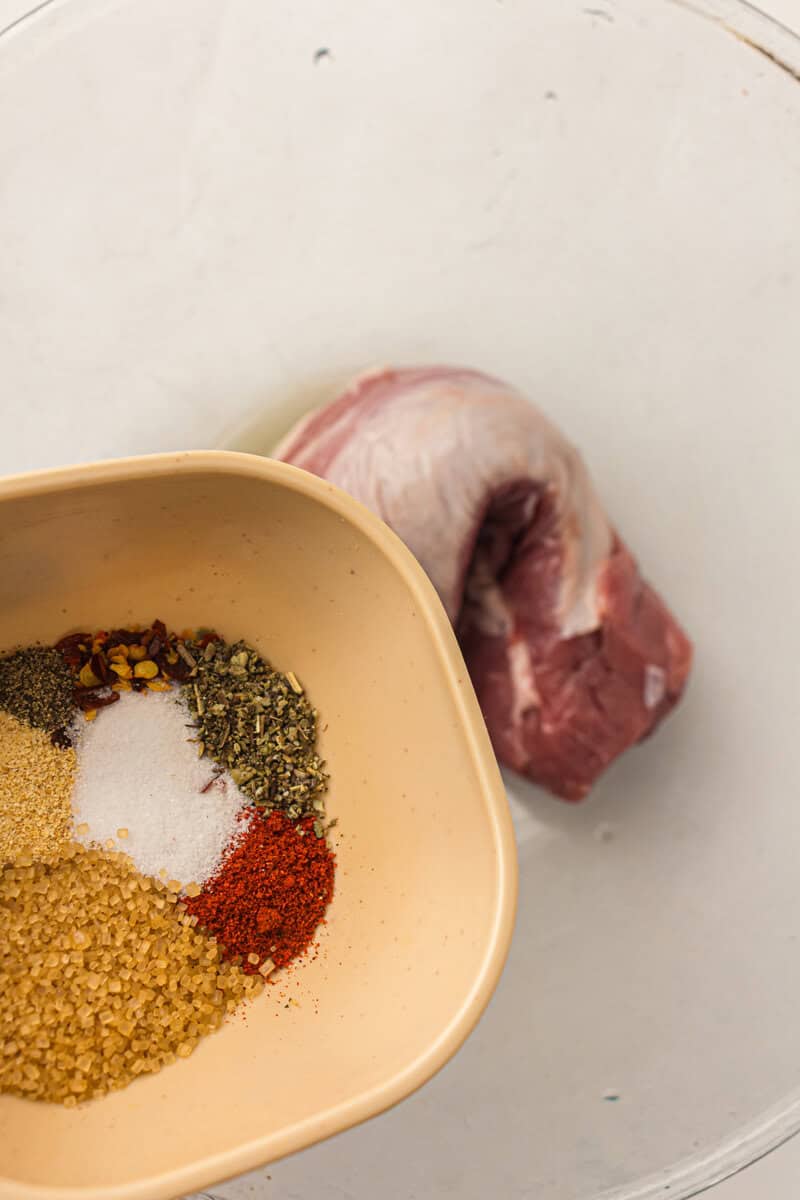 ingredients and spices for pork tenderloin