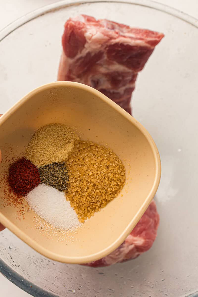 spices on ribs