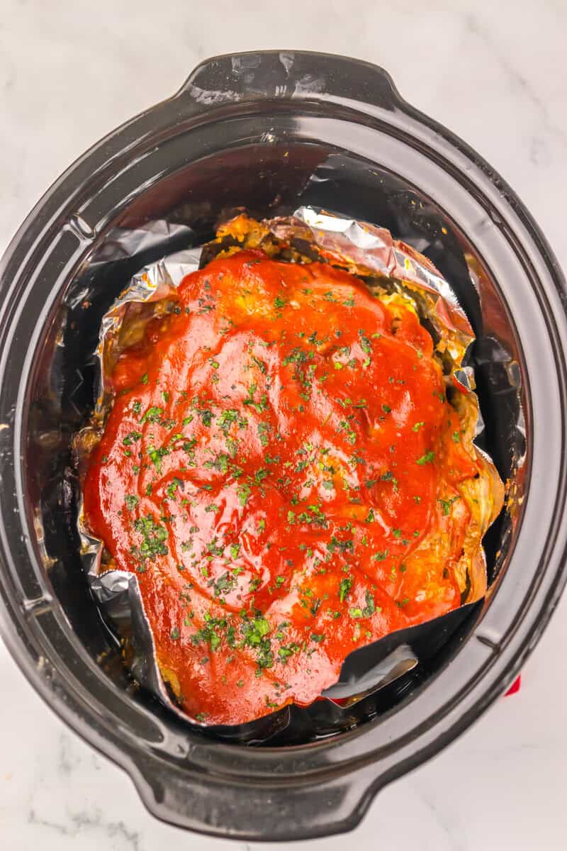 meatloaf in the crock pot with ketchup