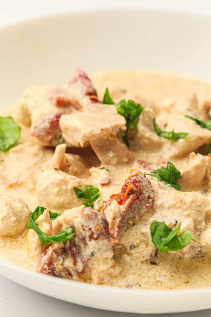 marry me chicken in a bowl with sun dried tomato