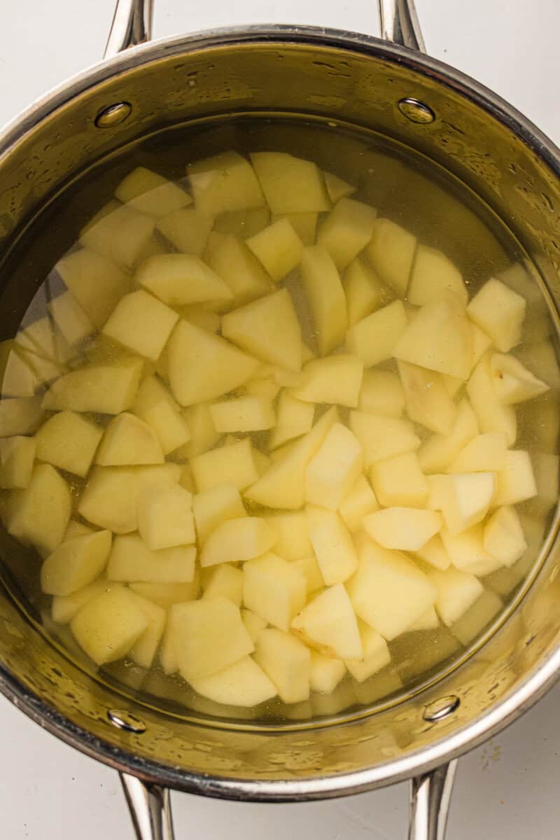 potatoes boiling in a pot