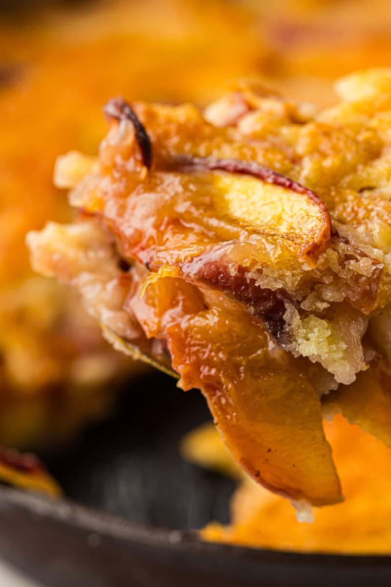 spoonful of peach cobbler