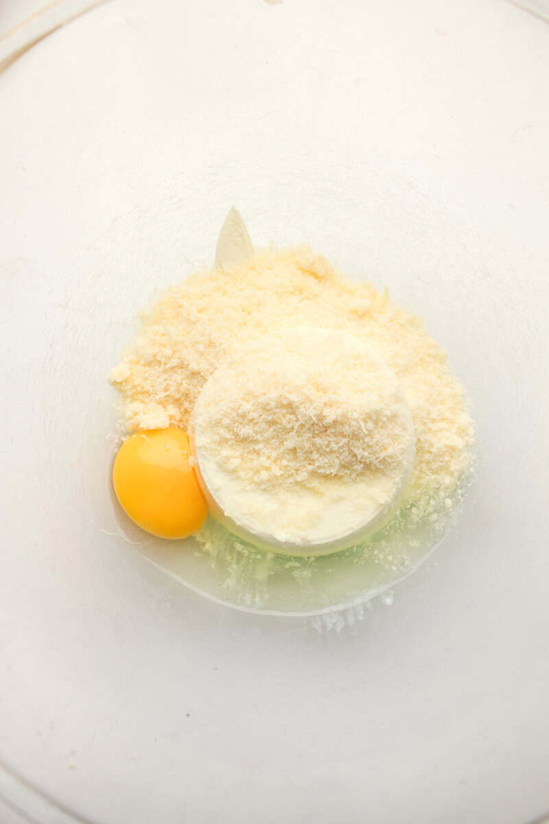 eggs and cheeses in a bowl
