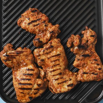 chicken on the stovetop grill