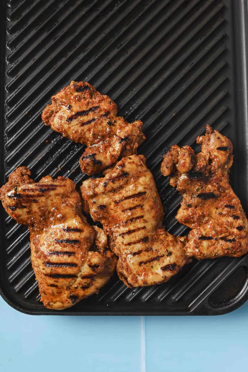 chicken on the stovetop grill